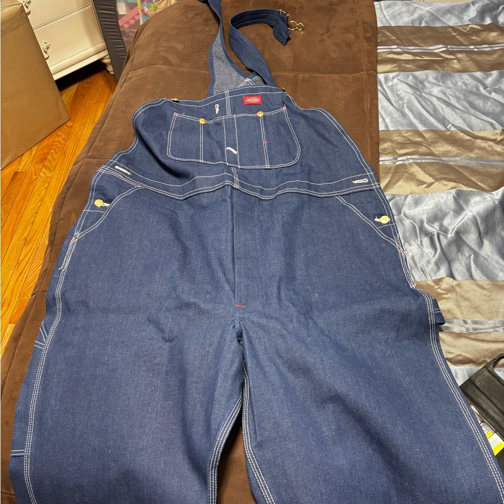 Dickies Men's Relaxed Fit Blue Jeans Overalls Made in USA 44 30